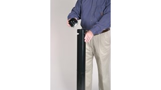 The Smoker's Pole is a simple, space-saving solution for controlling smokers' waste.