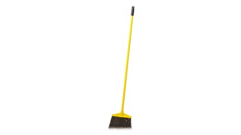 The Rubbermaid Commercial Angled Broom with Polyethylene Bristles has sturdy bristles that are cut and shaped to make sweeping easier. Polypropylene bristles are both stain-resistant and designed for durability.
