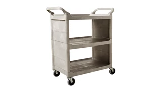 The Rubbermaid Commercial Utility Cart is a versatile, durable cart able to perform a wide variety of tasks.