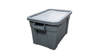 The Rubbermaid Commercial BRUTE® Tote Storage Bin with Lid is a heavy-duty storage container. Ideal for the food service industry, these plastic food storage containers are NSF-certified for use in food handling and processing.