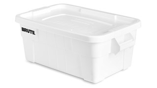 Der BRUTE-Allzweck-Lebensmittelvorratsbehälter mit Deckel von Rubbermaid Commercial ist die ideale Lösung für die Lagerung und den Transport von Lebensmitteln in Großküchen.