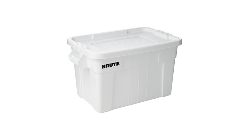 The Rubbermaid Commercial BRUTE® Food Storage Tote with Lid is ideal for the food service industry, these plastic food storage containers meet NSF/ANSI Standard 2 for use in food handling and processing.