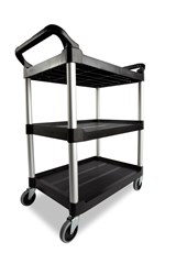 Service Cart with Swivel Casters,  Black