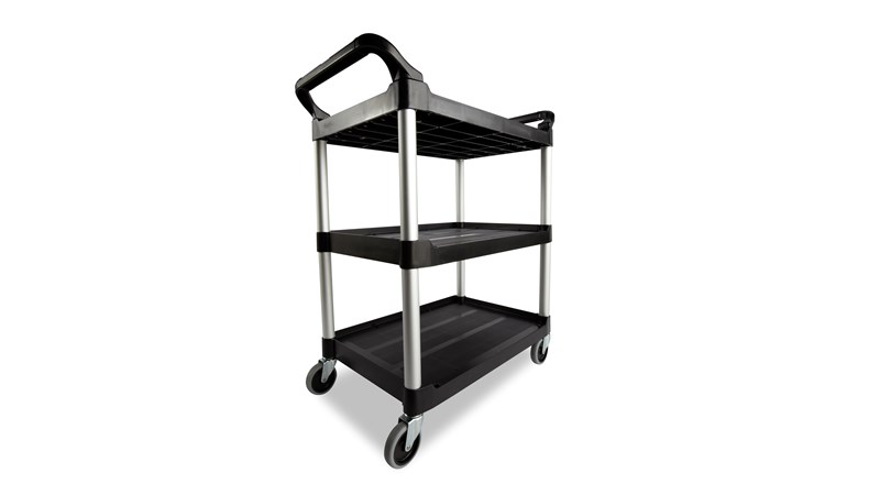 The Rubbermaid Commercial Utility Cart is a versatile, durable cart that can support up to 200 lbs.