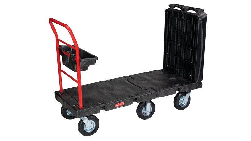 Ce produit Rubbermaid a une capacité de charge de 340 kg en chariot et de 453 kg en plate-forme.