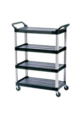 4-Shelf Service Cart, Black