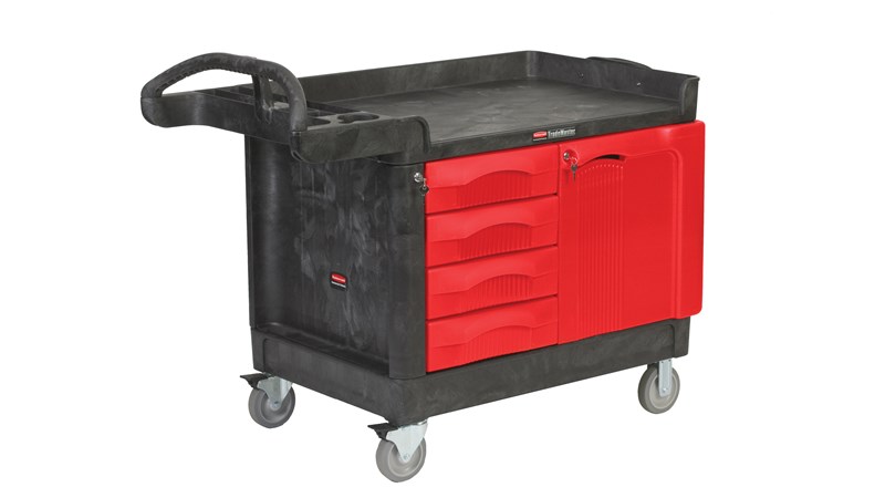 Le chariot Rubbermaid TradeMaster 4 tiroirs transporte facilement les outils et accessoires là où vous en avez besoin.