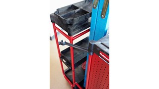 The Rubbermaid Commercial Ladder Cart with Cabinet provides greater mobility, enhanced access, safe ladder handling, and minimal storage requirements.