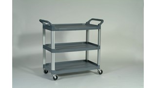 The Rubbermaid Commercial Xtra Utility Cart, 3 Shelf, is a versatile, durable cart able to perform a wide variety of tasks.