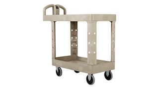 The Rubbermaid Commercial Heavy Duty Utility Cart is perfect for transporting materials, supplies, and heavy loads in almost any environment.
