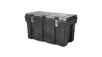 The Rubbermaid Commercial professional grade tool box for commercial/industrial use.  Made of sturdy structural foam construction that won’t rust, dent, chip, or peel.