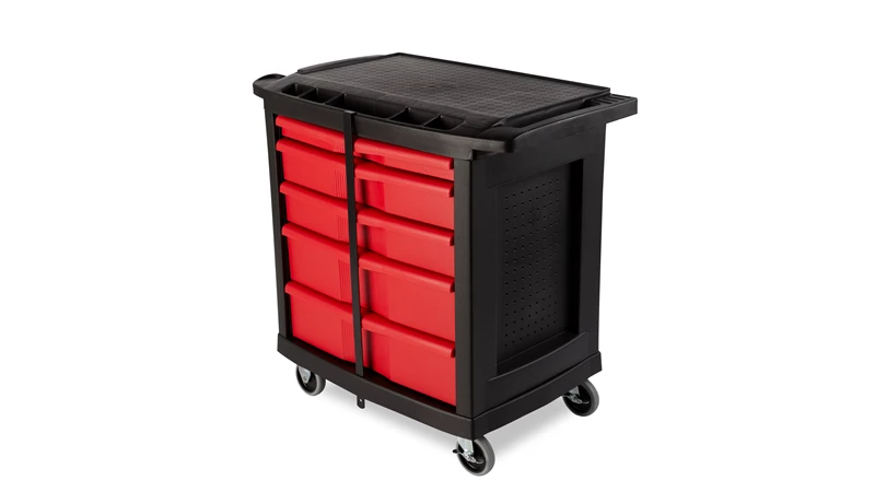 The 5-Drawer Mobile Work Center is a comprehensive mobile workbench with easy-to-organise tool storage.