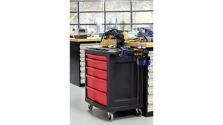 The 5-Drawer Mobile Work Center is a comprehensive mobile workbench with easy-to-organise tool storage.