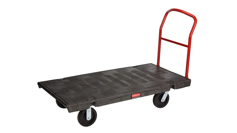 The Rubbermaid Commercial 1-Handle Heavy-Duty Platform Truck, features durable structural foam construction that will not rust, dent, chip, peel, or splinter.