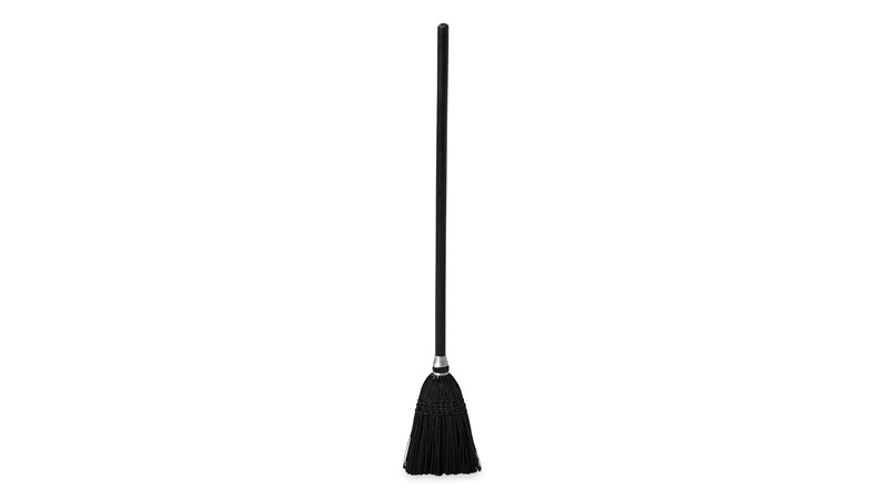 The Rubbermaid Commercial Lobby Broom is ideal for one-handed cleaning under tables, fixtures, and hard-to-reach areas.