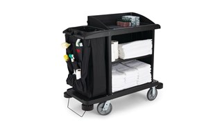 The Rubbermaid Commercial 9-Pocket Organizer is designed to increase productivity by keeping a housekeeping or janitor cart organized