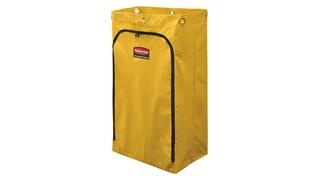 The Vinyl Bag for Traditional Janitorial Cleaning Carts is ideal for collecting refuse, launderable items, or transporting tools and supplies.  Ergonomic design includes zippered front access for easy bag removal. Ability to outfit the bag in a way that best supports your cleaning needs by adding wire waste dividers to separate waste streams (sold separately).