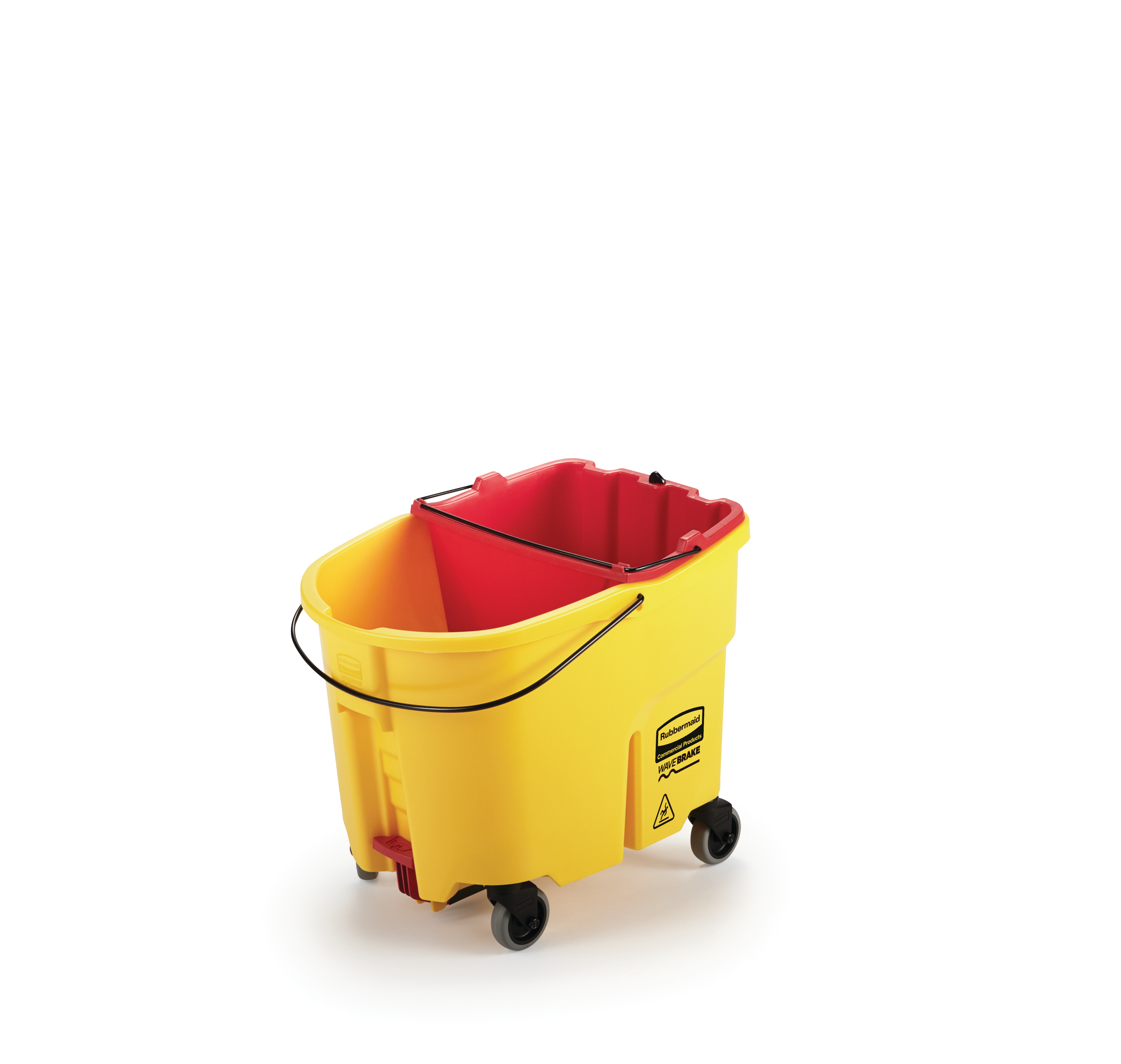 Rubbermaid WaveBrake® Dirty Water Bucket, 18 Qt, Plastic, Red