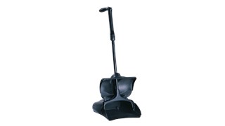 Lobby Pro® Deluxe Upright Dust Pan with Cover FG253300 has a stylish pan design with durable rear wheels that improve wear resistance and extend product life.