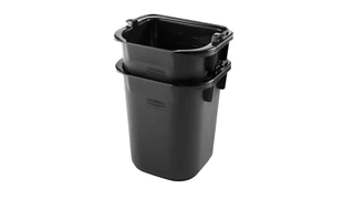The Rubbermaid Commercial 4.7L Heavy Duty Pail for Cleaning Carts provides a quick and easy way to clean in tight places.