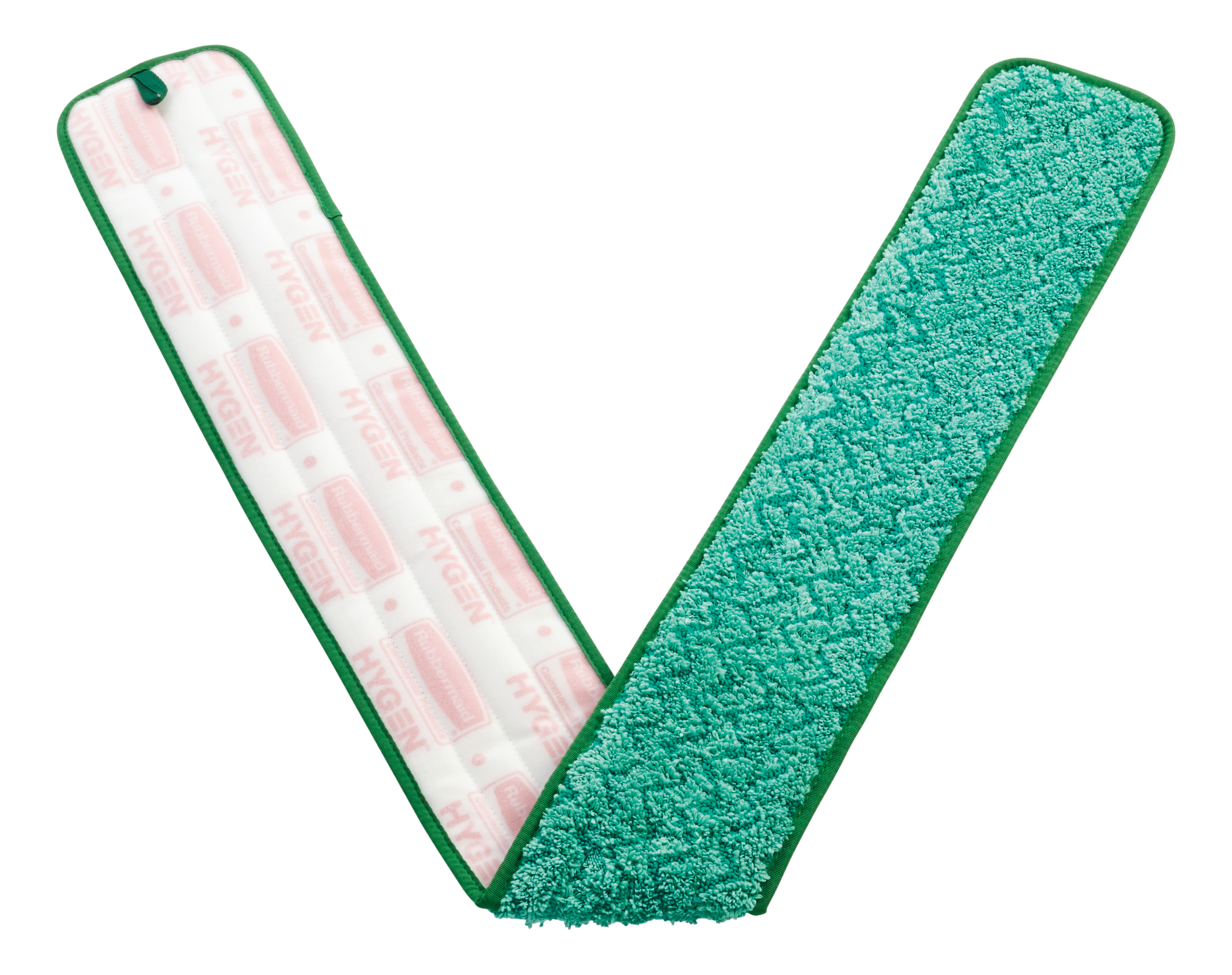 Rubbermaid Commercial HYGEN HYGEN Microfiber Fringed Dust Mop Pad, 24w x 9d, Green, 6/Carton