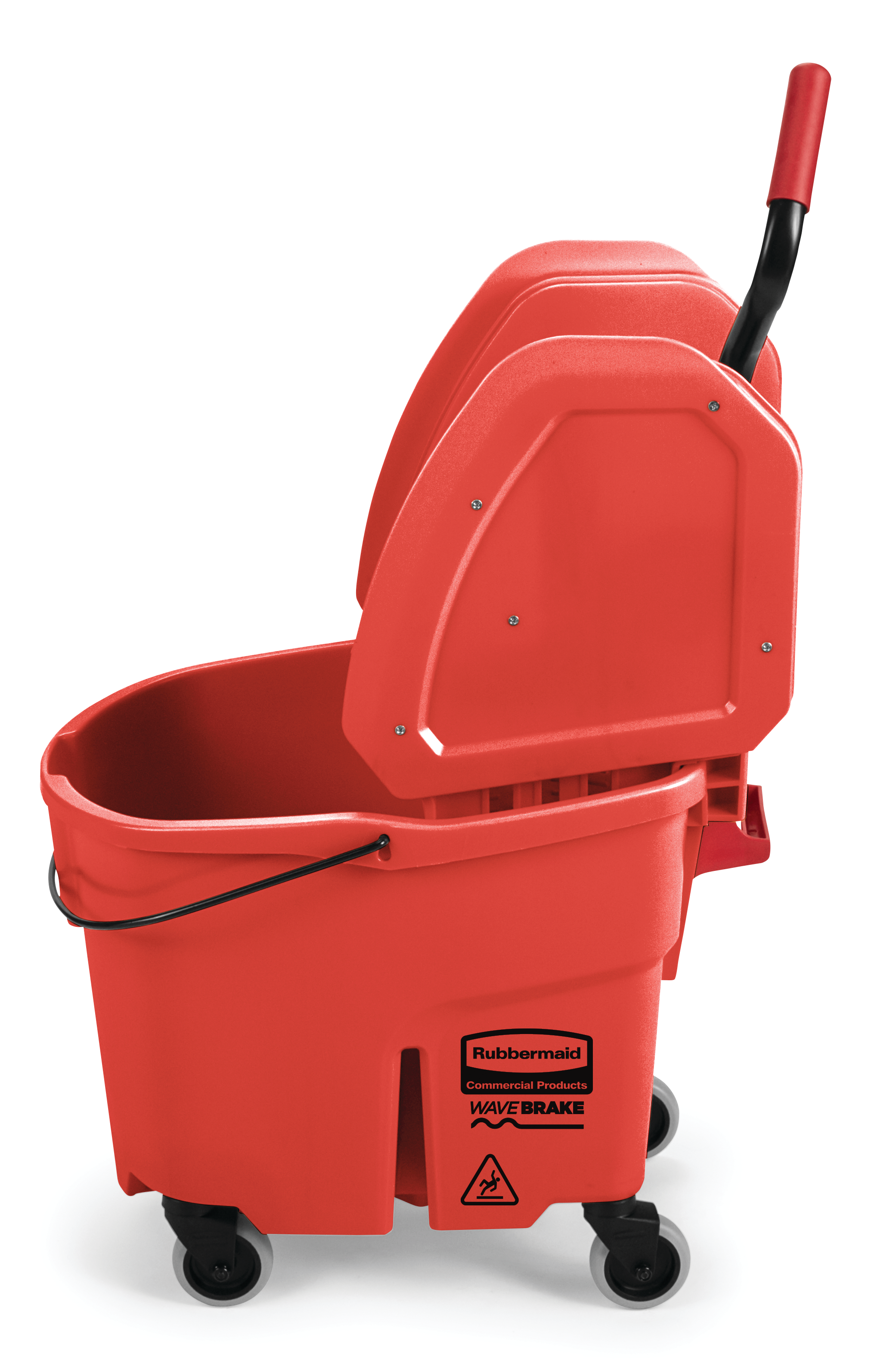 Rubbermaid Commercial WaveBrake 2.0 Bucket/Wringer Combos, Side-Press, 35  qt, Plastic, Red (FG758888RED)