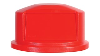 The Rubbermaid Commercial Vented BRUTE® Dome Top Lid is built tough with a snap-lock design for a perfect fit. A spring door makes waste disposal easy and prevents insects from entering the receptacle.