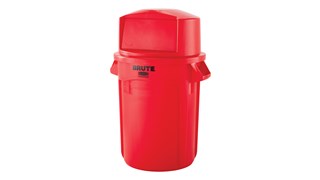 The Rubbermaid Commercial Vented BRUTE® Dome Top Lid is built tough with a snap-lock design for a perfect fit. A spring door makes waste disposal easy and prevents insects from entering the receptacle.