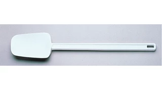Multi-purpose 24cm spoon-shaped spatula designed for unheated applications of scraping, scooping, and spreading in food preparation.