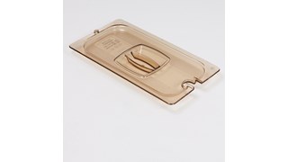 Heavy Duty hot insert pan cover with handle and notch, allowing spoon to be easily available while food remains covered