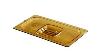 Heavy Duty hot insert pan cover with handle and peg hole for sanitary drying