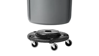 Rubbermaid Commercial BRUTE® Dolly smoothly and efficiently transports 76 l, 121 l, 167 l, 208 L BRUTE® containers easily and quickly.