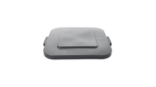 Rubbermaid Commercial BRUTE® square container lids reduce pooling when containers are stored outside. The heavy-duty, durable Waste Bin lids snap on for secure, stable stacking.