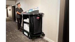 Impact-absorbing and non-marring housekeeping cart bumpers from Rubbermaid Commercial are designed to reduce costly wall damage.
