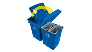 The Rubbermaid Commercial Glutton® Waste Bin is ideal for high-traffic areas.